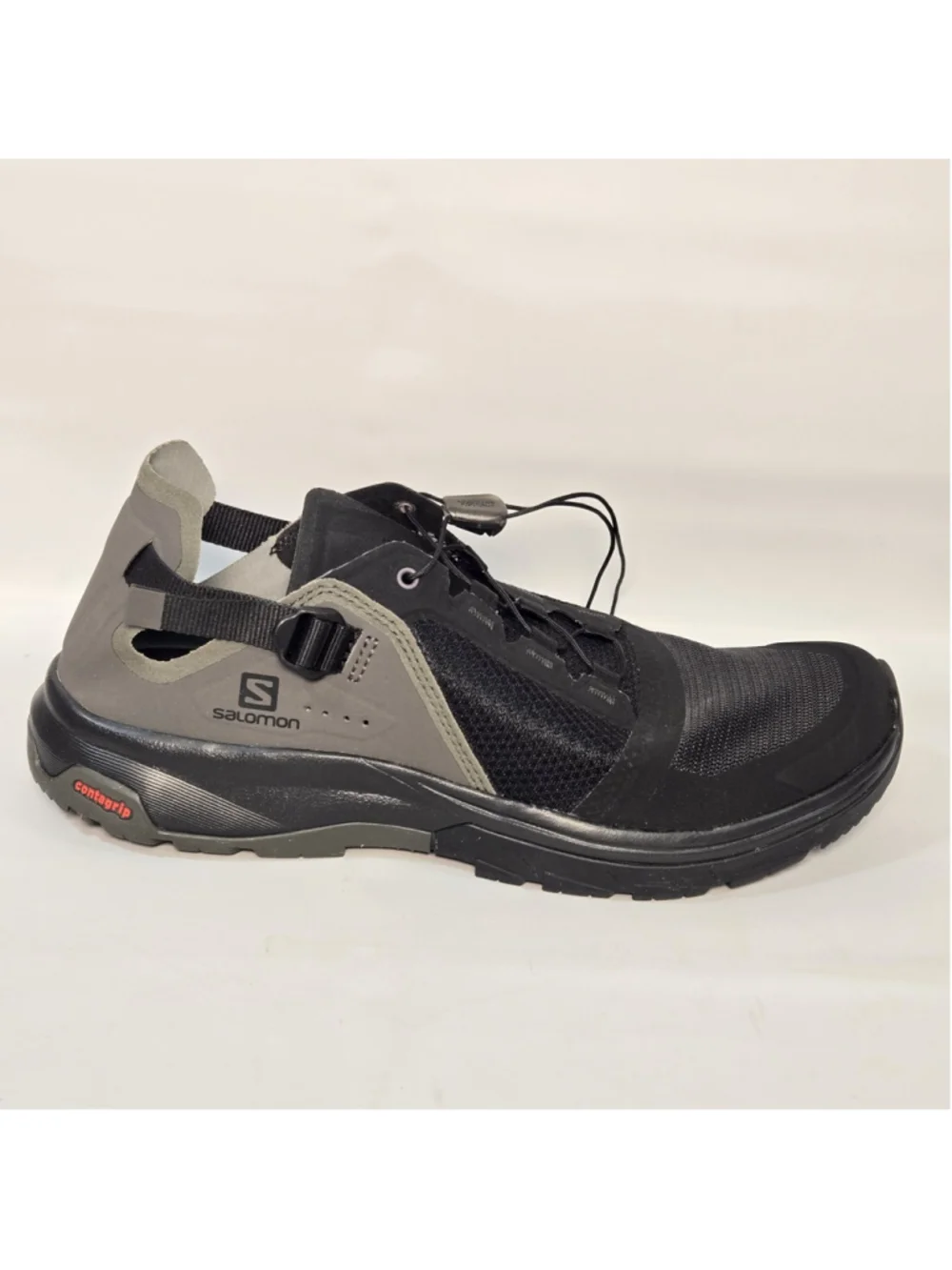 Salomon Techamphibian 4 Water Shoes Men's 10 Black Gray Quicklace Trail Hiking